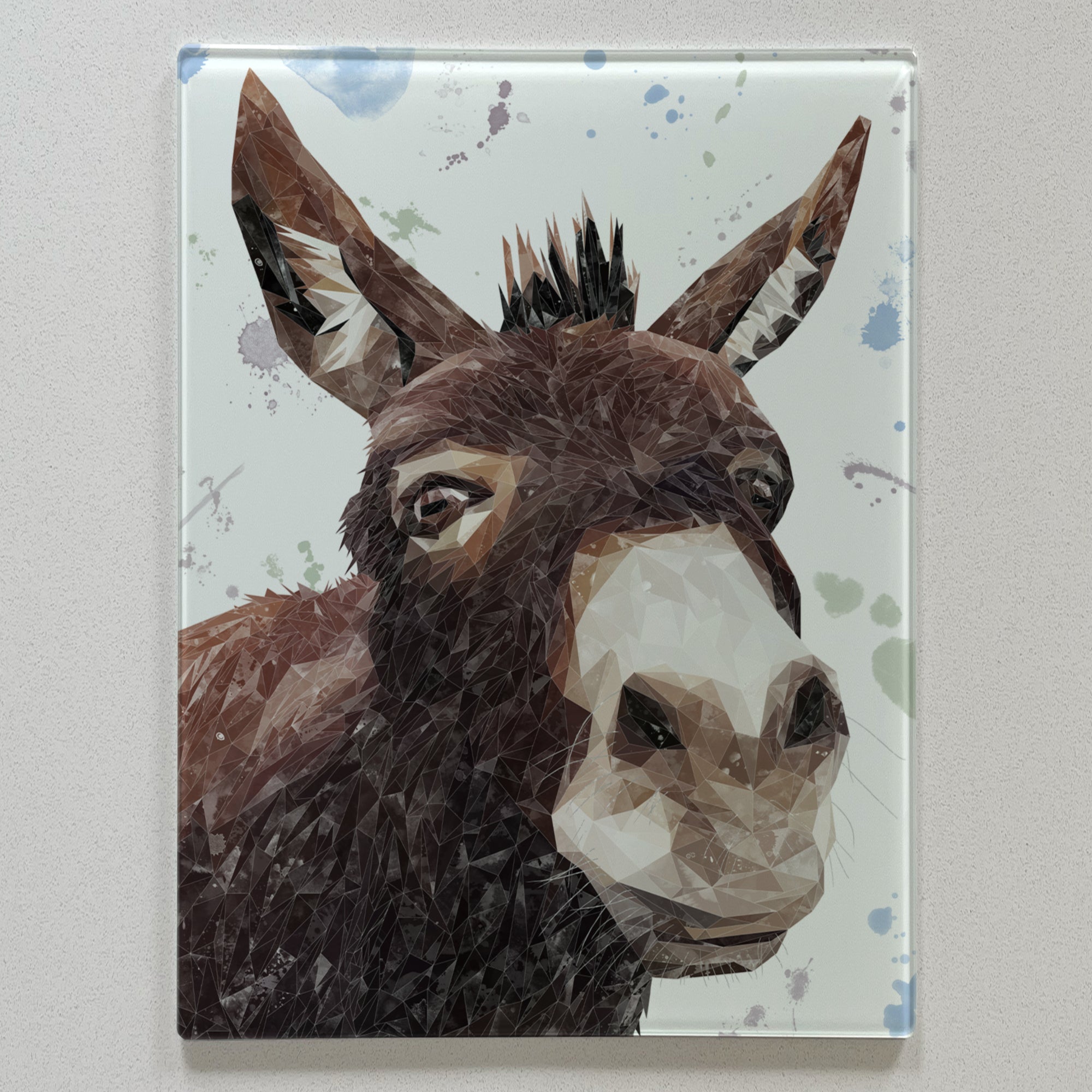 Conka The Donkey, Portrait, Premium Glass Worktop Saver