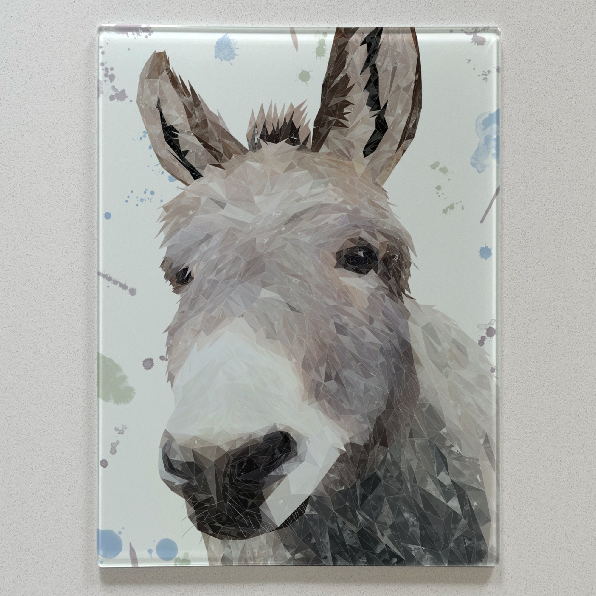 Daphne The Donkey, Portrait, Premium Glass Worktop Saver