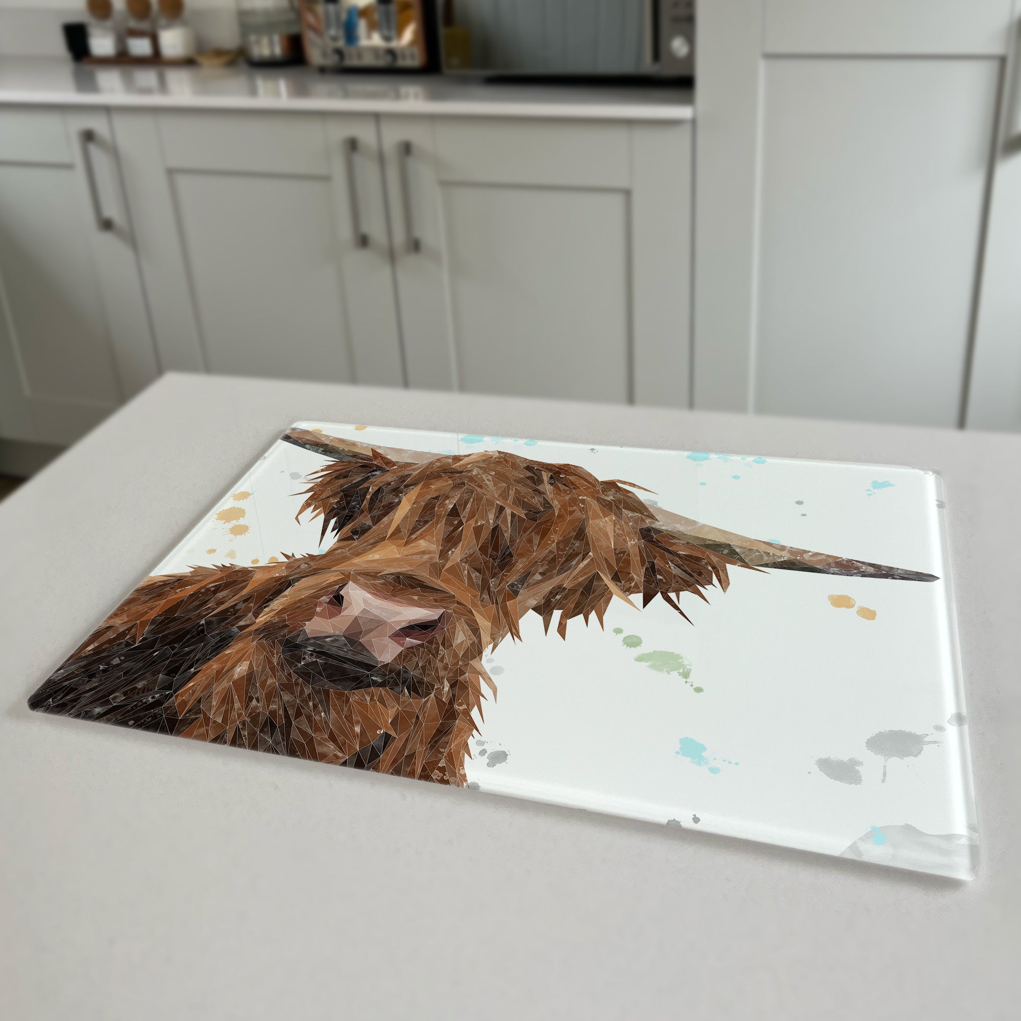 Mac The Highland Bull Premium Glass Worktop Saver