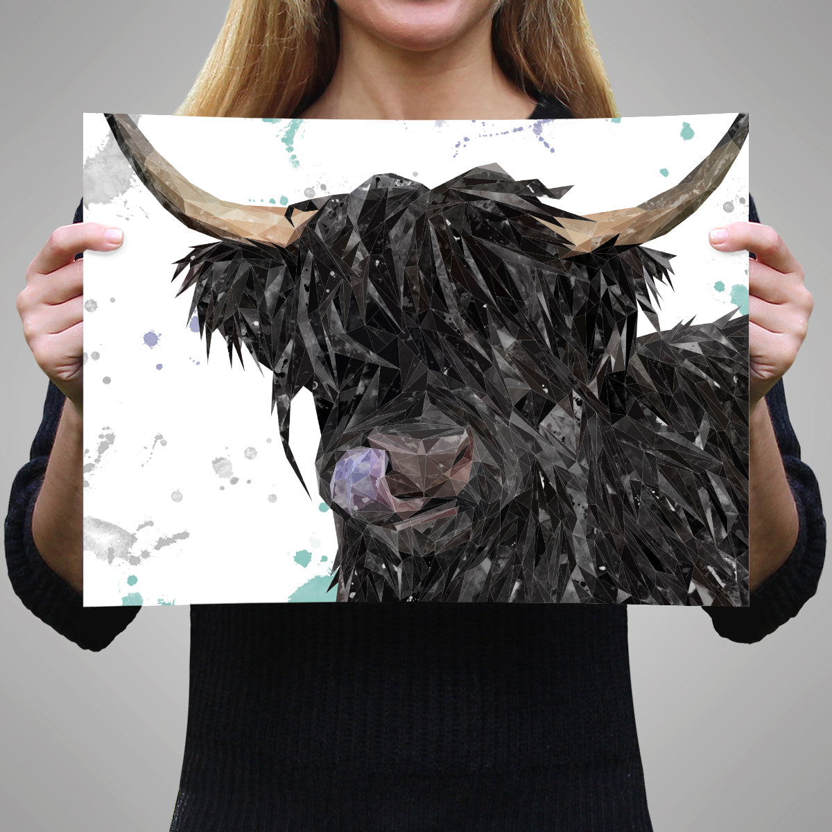 "Mabel" The Highland Cow A3 Unframed Art Print - Andy Thomas Artworks