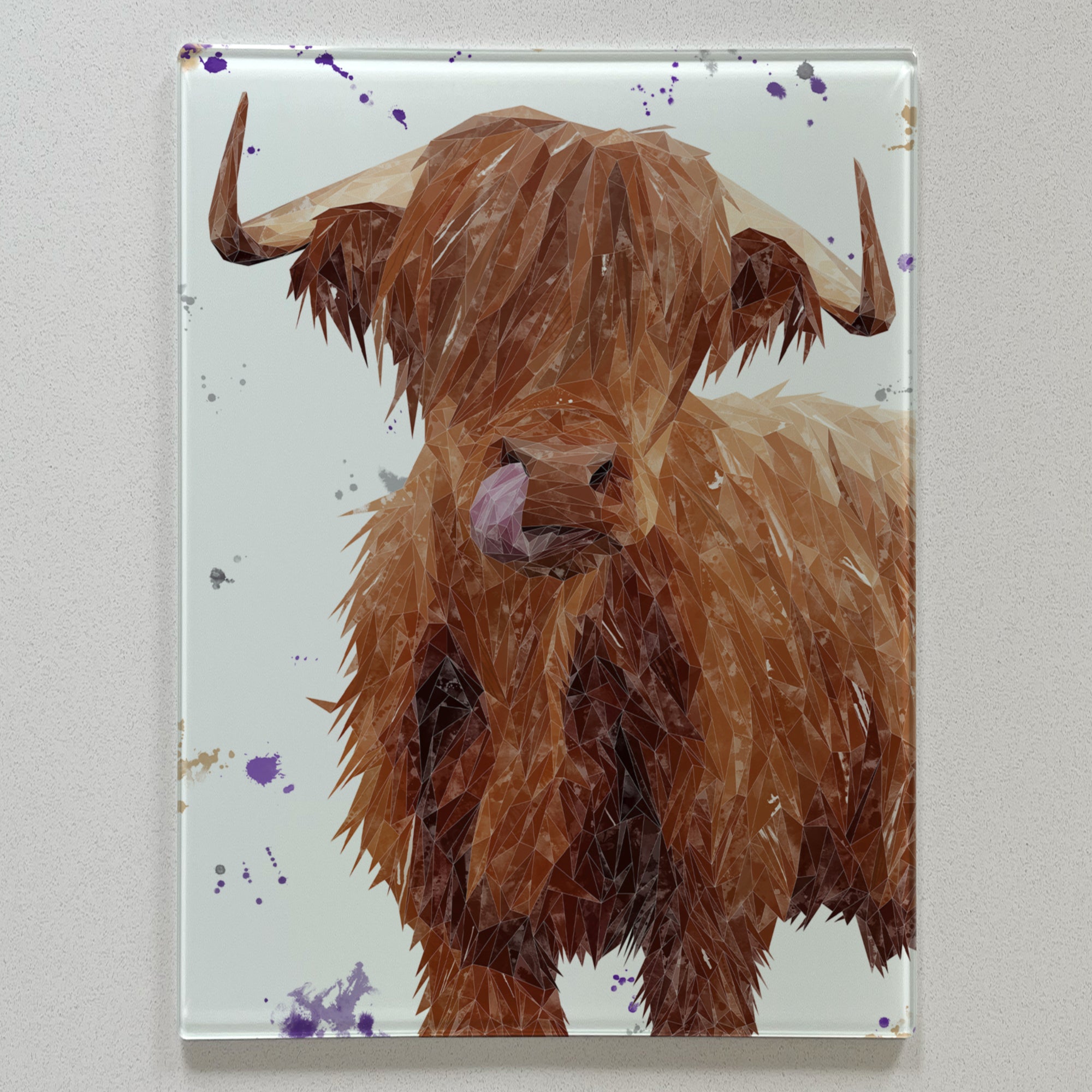 Steven Thomas The Highland Bull, Portrait, Premium Glass Worktop Saver