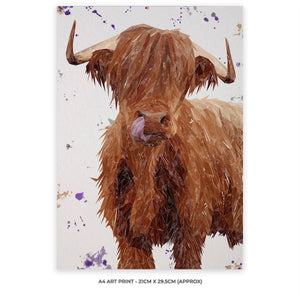 "Stephen Thomas" The Highland Bull A4 Unframed Art Print