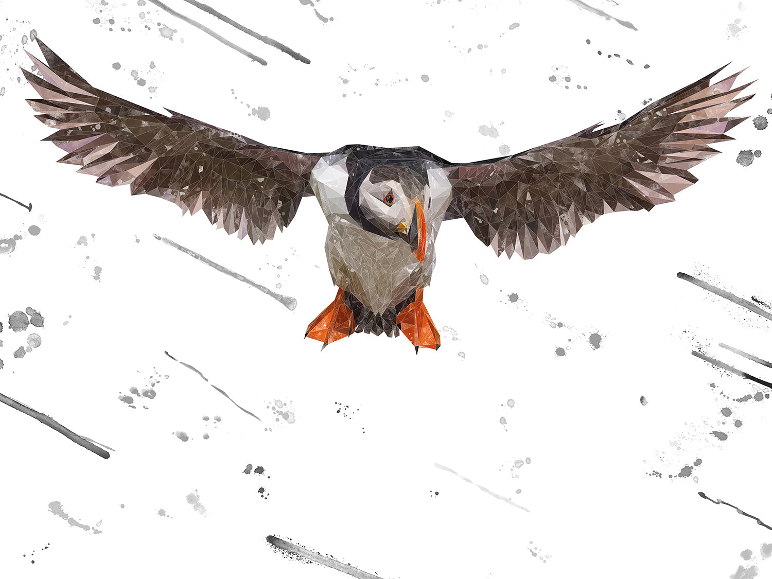 "Frank" The Puffin (Grey Background) Canvas Print
