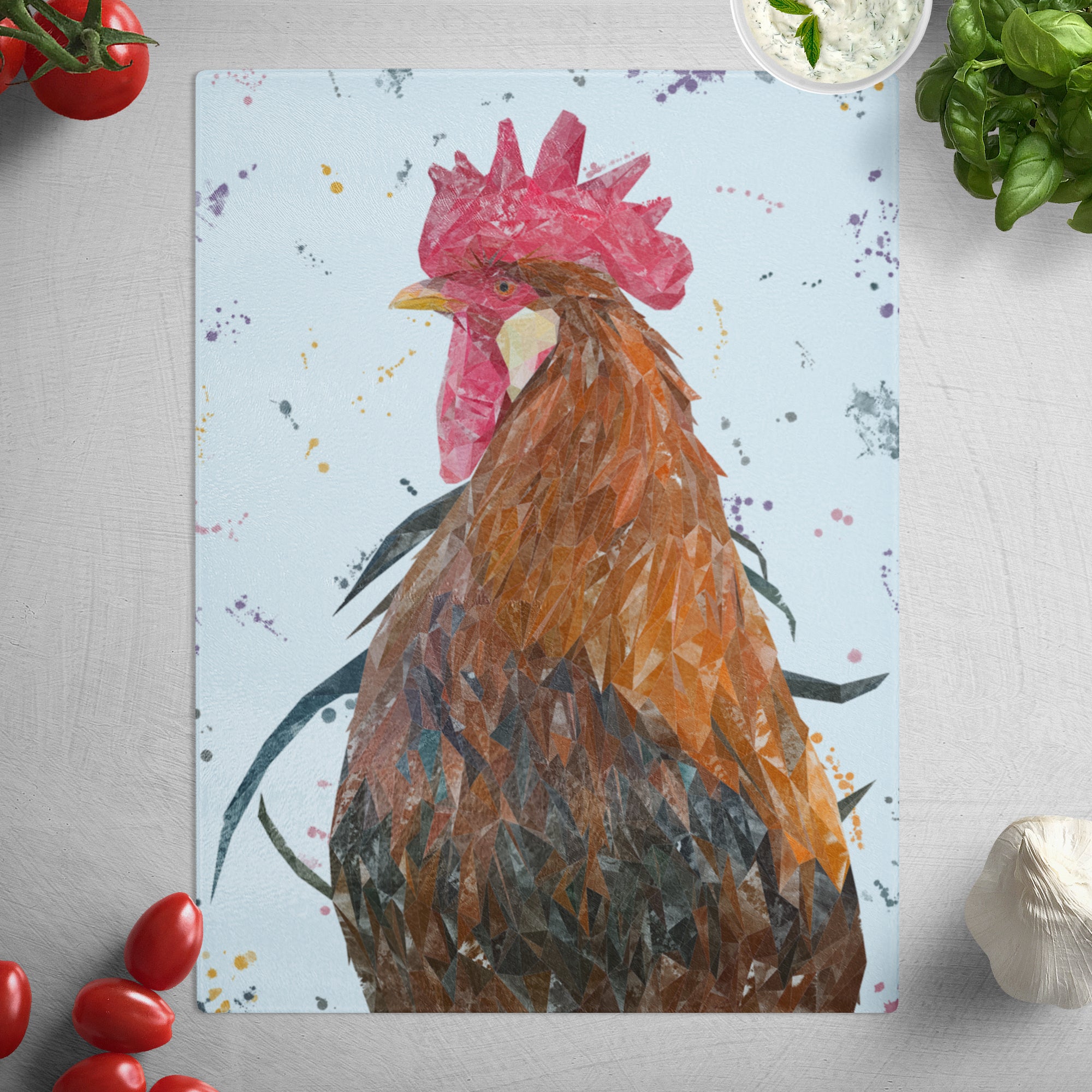 "Cooper" The Cockerel Glass Worktop Saver