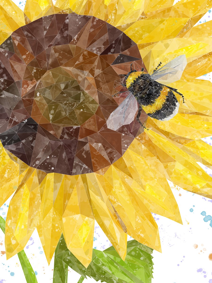 "Summer Nectar" The Bee and The Sunflower Kitchen Splashback
