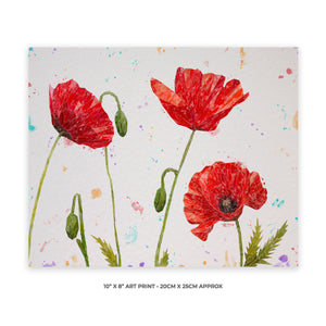 "Hope" Poppies 10" x 8" Unframed Art Print