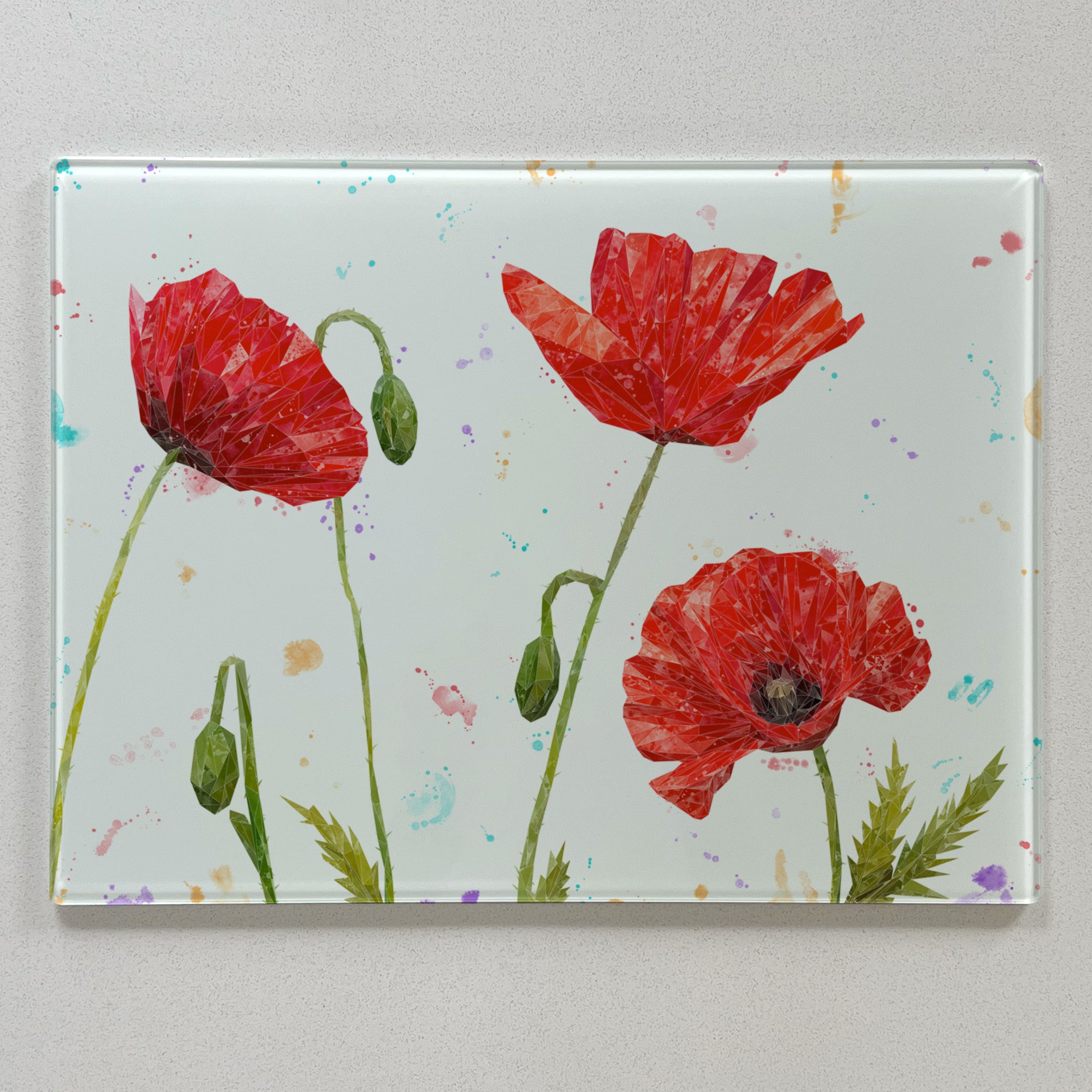 Hope, The Poppies Landscape Premium Glass Worktop Saver