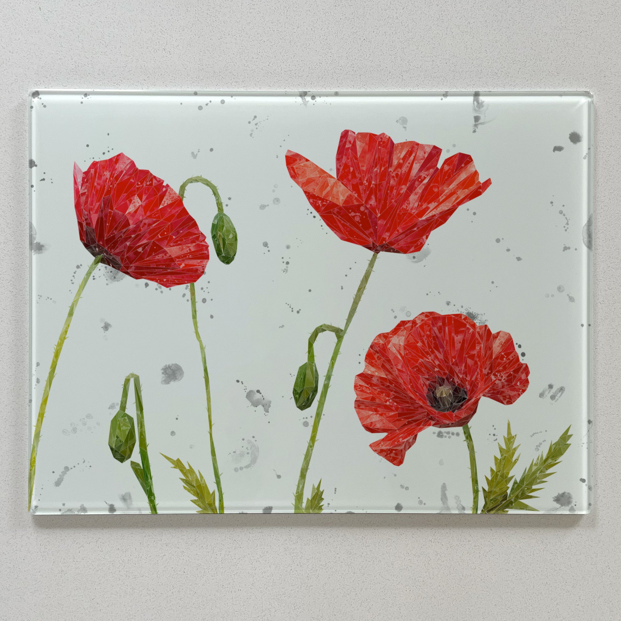 Hope, The Poppies, Grey Background Landscape Premium Glass Worktop Saver