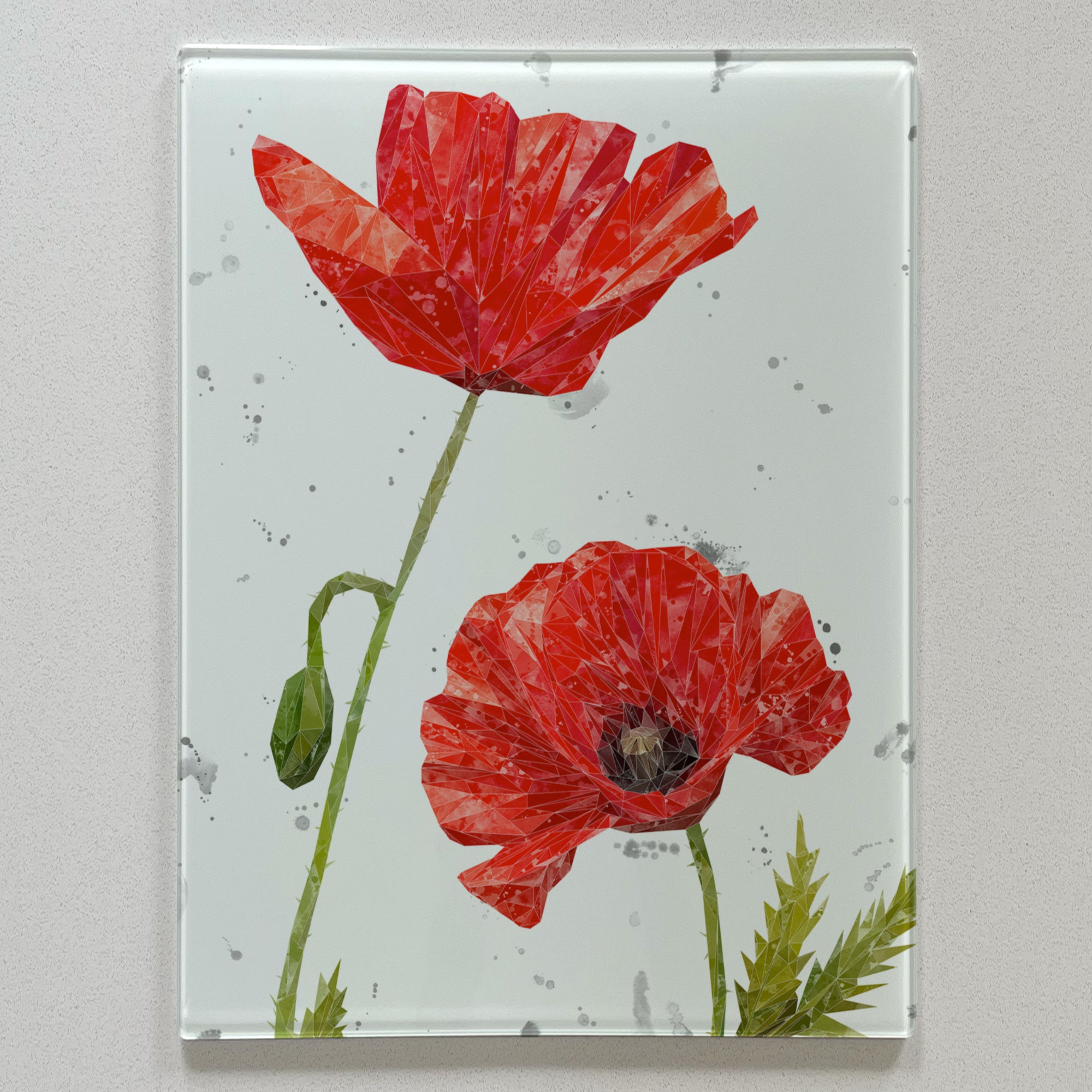 Hope, The Poppies, Grey Background Portrait Premium Glass Worktop Saver