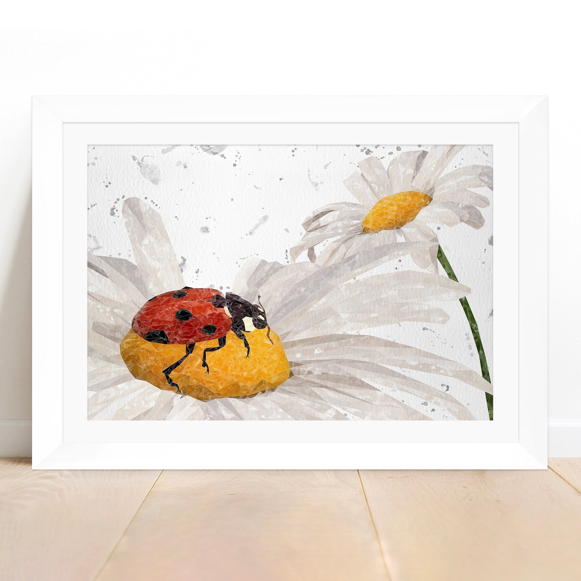 "Lady Daisy" (Grey Background) Framed & Mounted Art Print