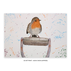"Bobbin" The Robin (Landscape) A3 Unframed Art Print