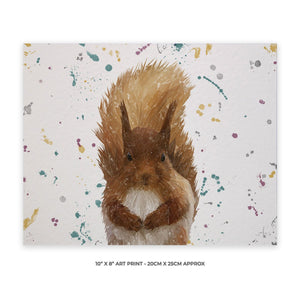 "Ellis" The Red Squirrel Landscape 10" x 8" Unframed Art Print - Andy Thomas Artworks