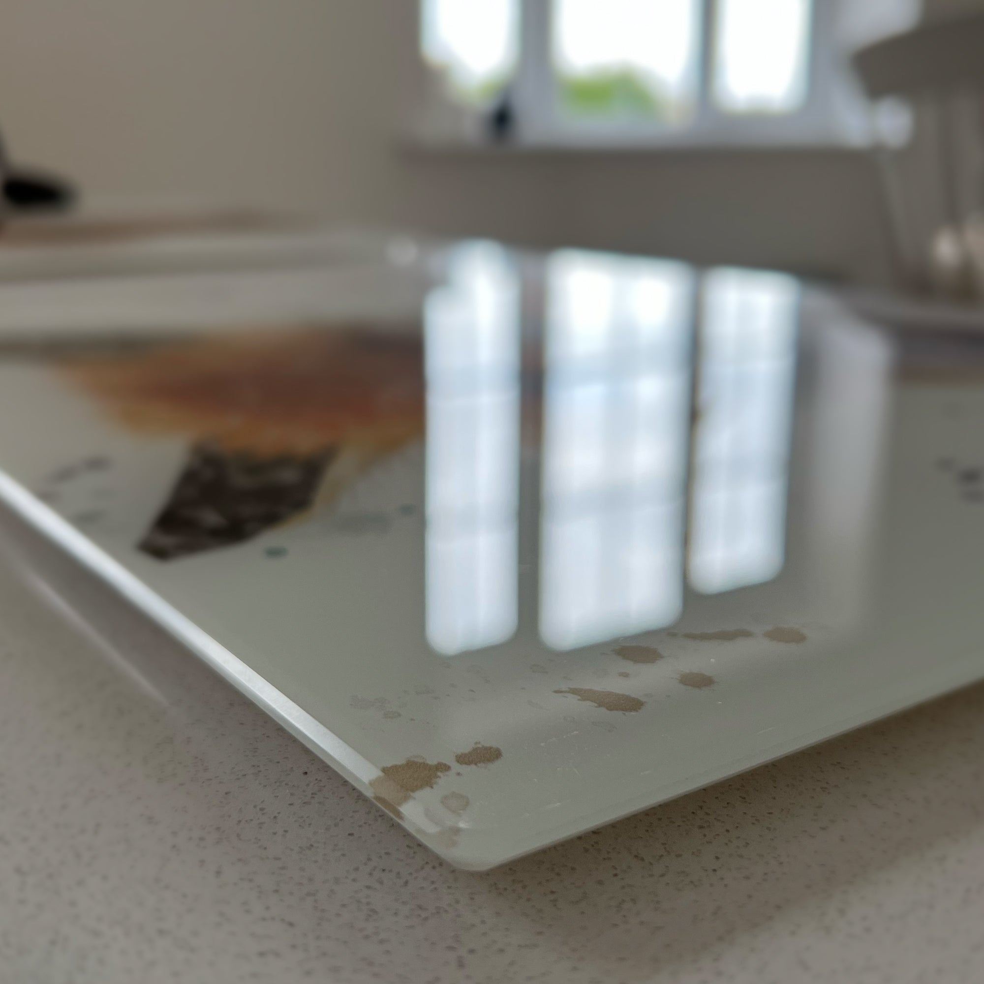 Eugene The Belted Galloway Cow Grey Background Premium Glass Worktop Saver