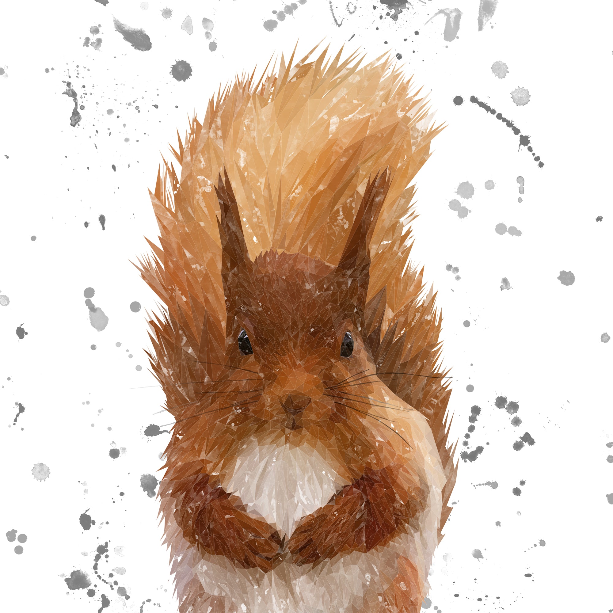 Ellis The Red Squirrel (Grey Background)