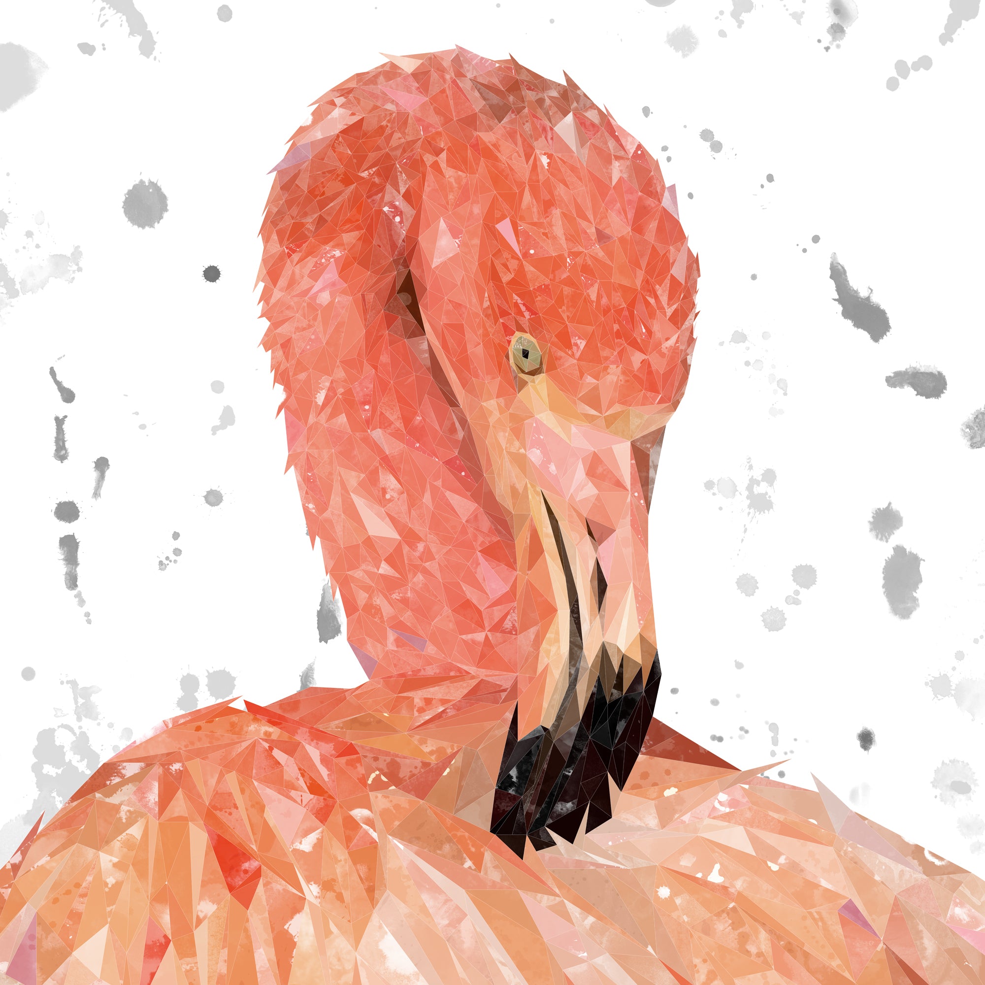 Felicity The Flamingo (Grey Background)