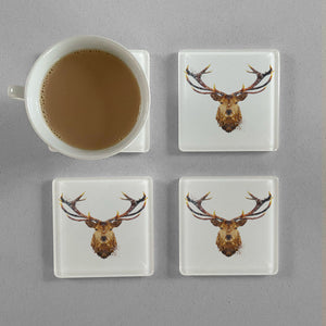 "The Stag" Premium Glass Coasters