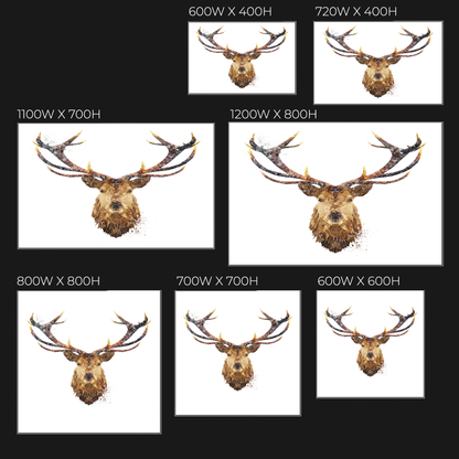 "The Stag" Glass Wall Art