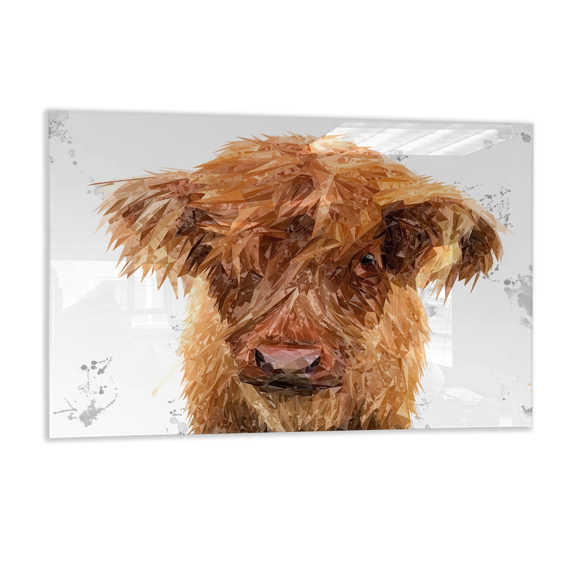 "Peeps" The Highland Calf Glass Wall Art