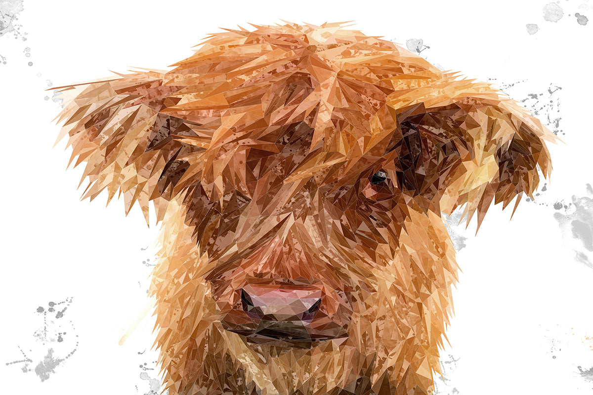 "Peeps" The Highland Calf Glass Wall Art