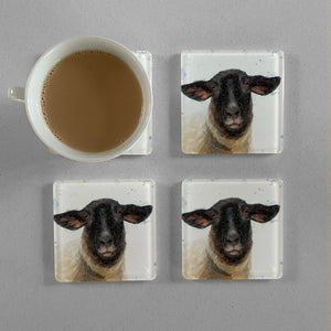 "The Suffolk" Suffolk Sheep Premium Glass Coasters