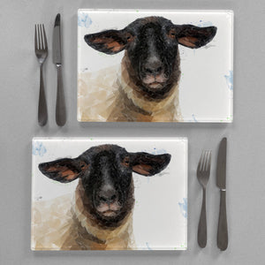 "The Suffolk" Suffolk Sheep Premium Glass Placemat