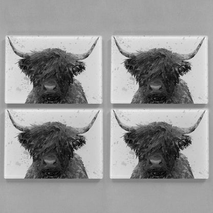 "The Highland" (B&W) Premium Glass Placemat