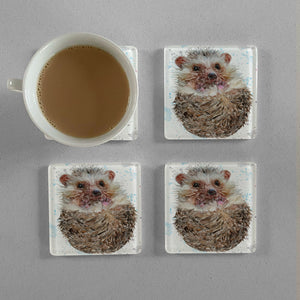 "Milton" The Hedgehog Premium Glass Coasters