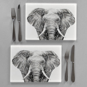 "Ernest" The Elephant Premium Glass Placemat