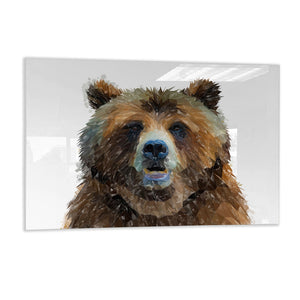 "Monty" The Brown Bear Glass Wall Art