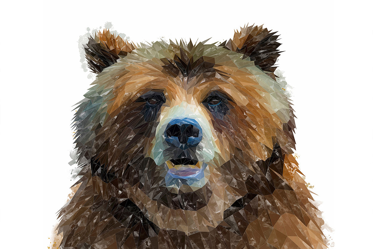 "Monty" The Brown Bear Glass Wall Art