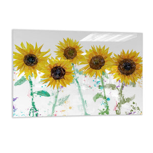 "The Sunflowers" Glass Wall Art