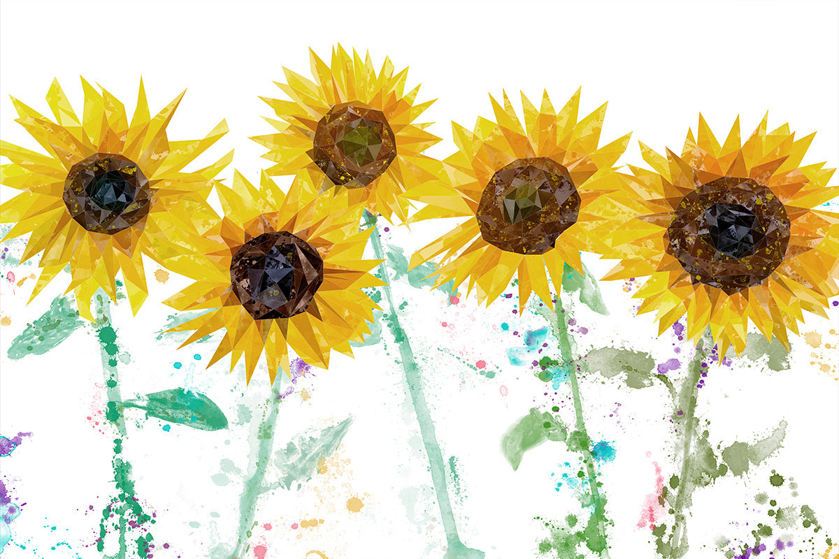 "The Sunflowers" Glass Wall Art