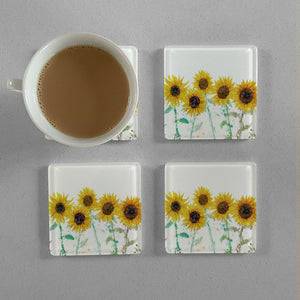 "The Sunflowers" Premium Glass Coasters