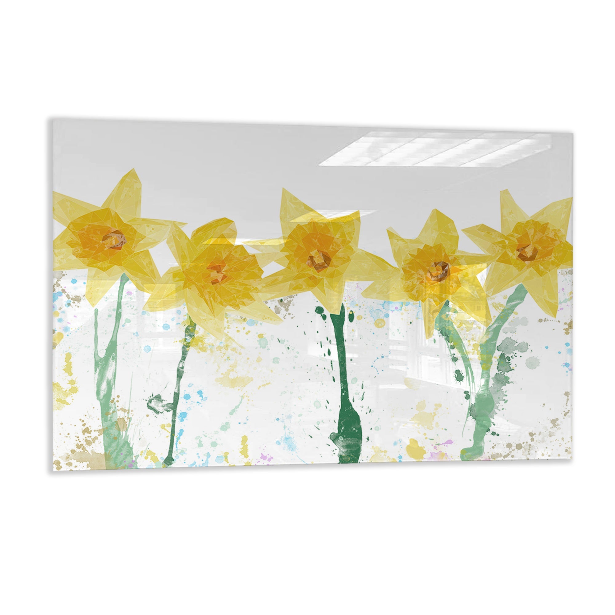 "The Daffodils" Glass Wall Art