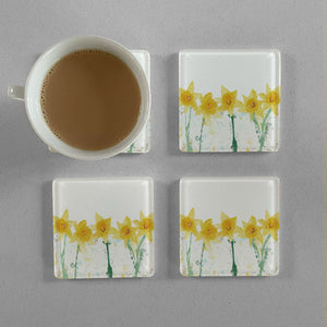 "The Daffodils" Premium Glass Coasters