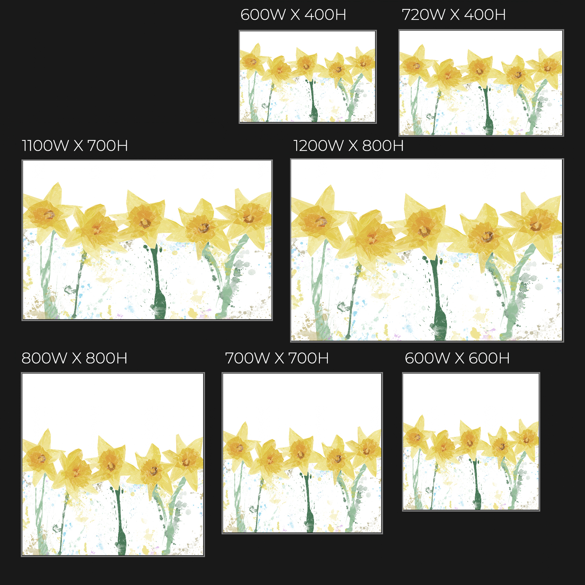 "The Daffodils" Glass Wall Art