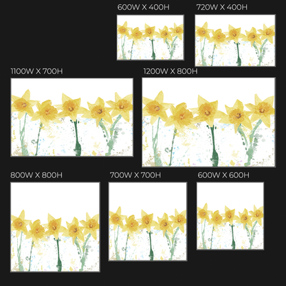 "The Daffodils" Glass Wall Art