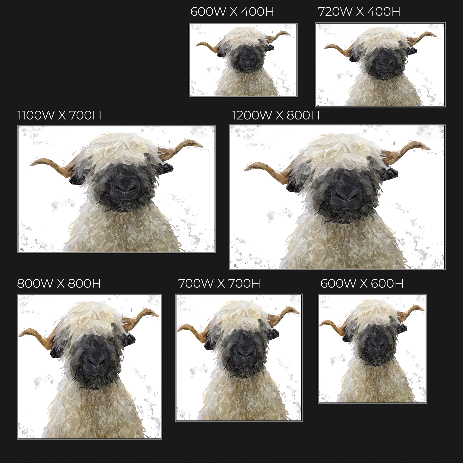 "Betty" The Valais Blacknose Sheep (Grey Background) Glass Wall Art