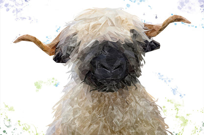 "Betty" The Valais Blacknose Sheep Glass Wall Art