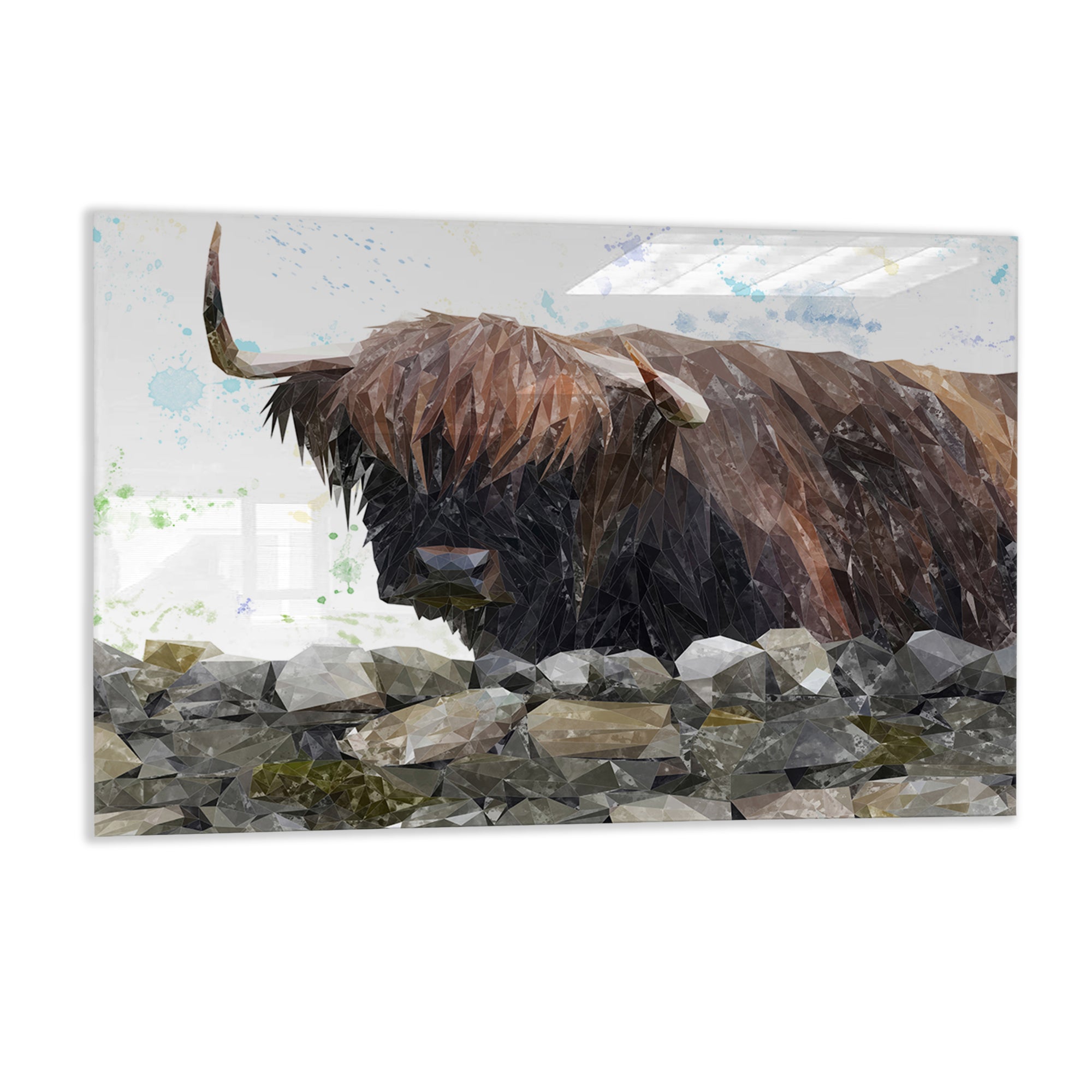 "Freya" The Highland Cow from Applecross Glass Wall Art