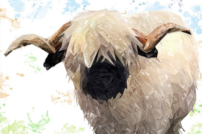 "Bertie" The Valais Ram Glass Wall Art