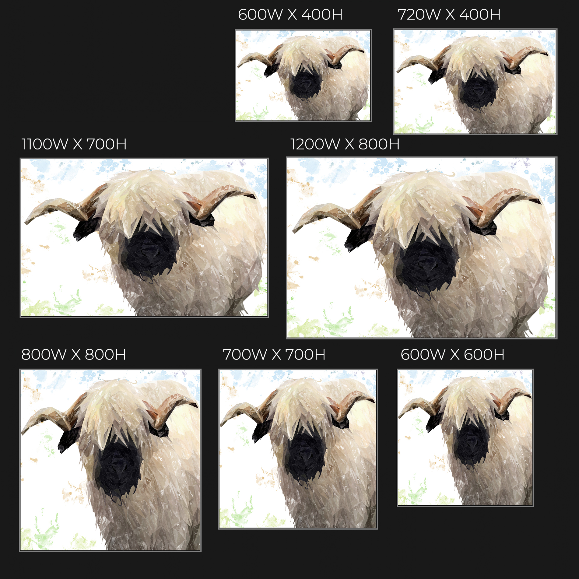 "Bertie" The Valais Ram Glass Wall Art