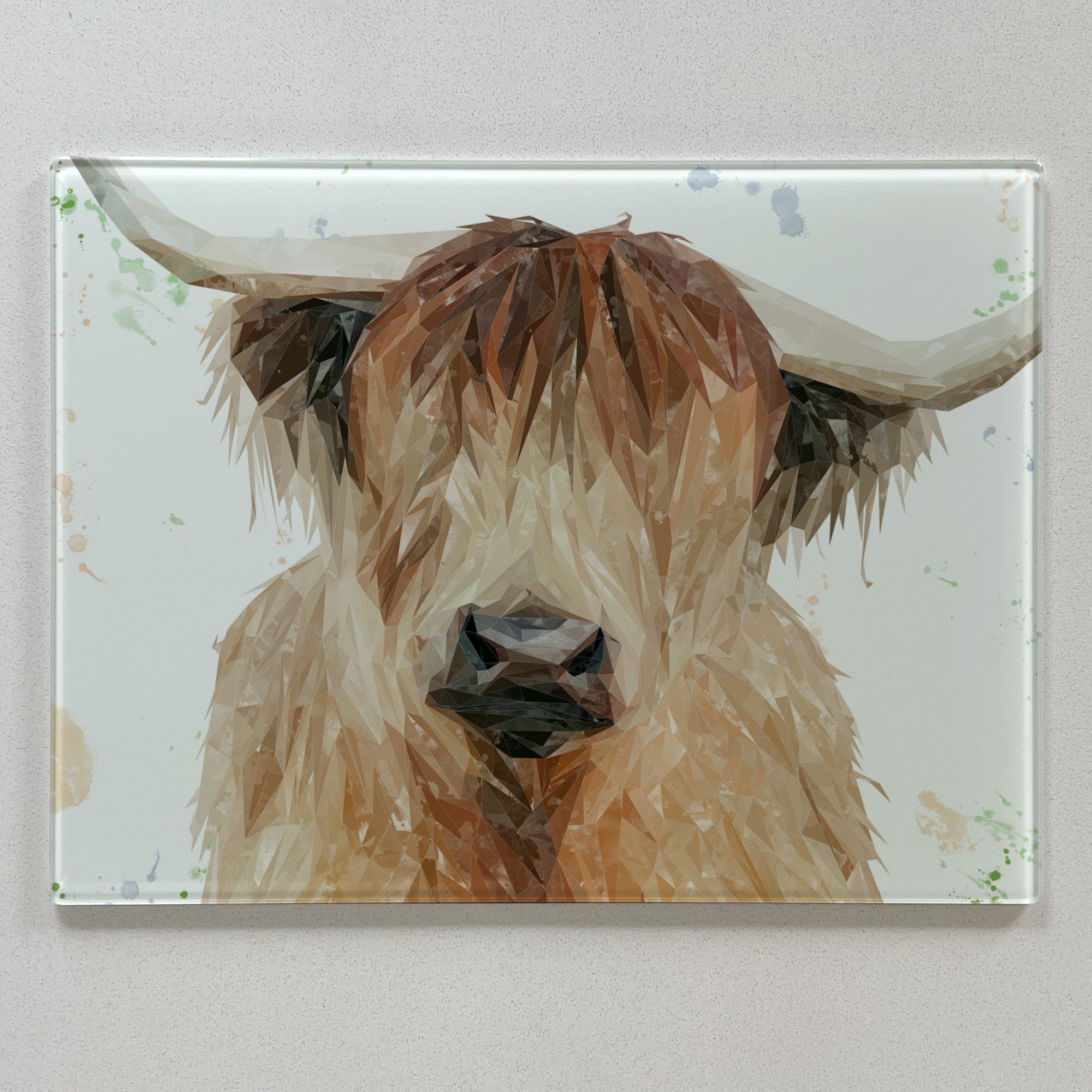 Bernadette The Highland Cow, Premium Glass Worktop Saver