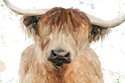 "Bernadette" The Highland Cow Glass Wall Art