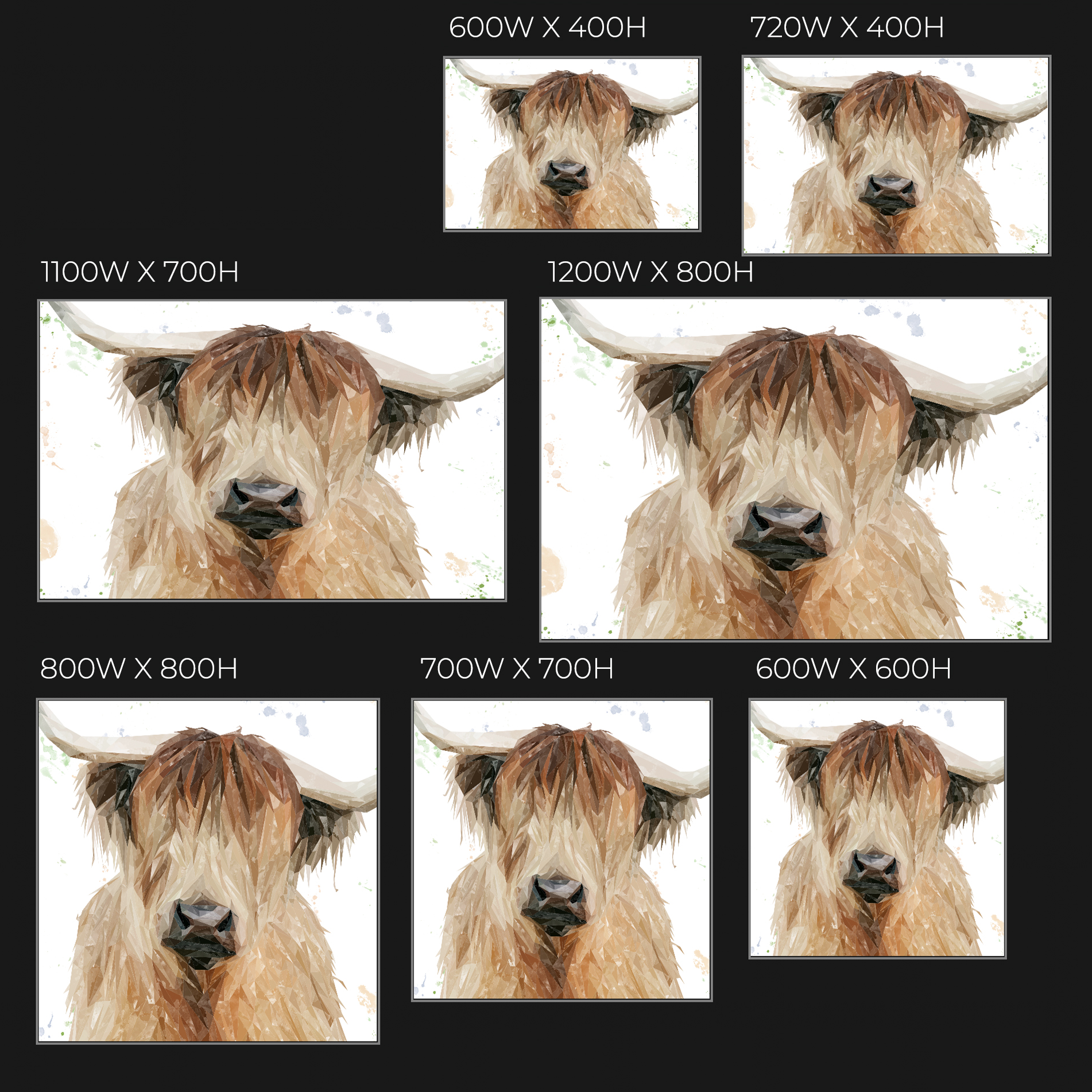 "Bernadette" The Highland Cow Glass Wall Art