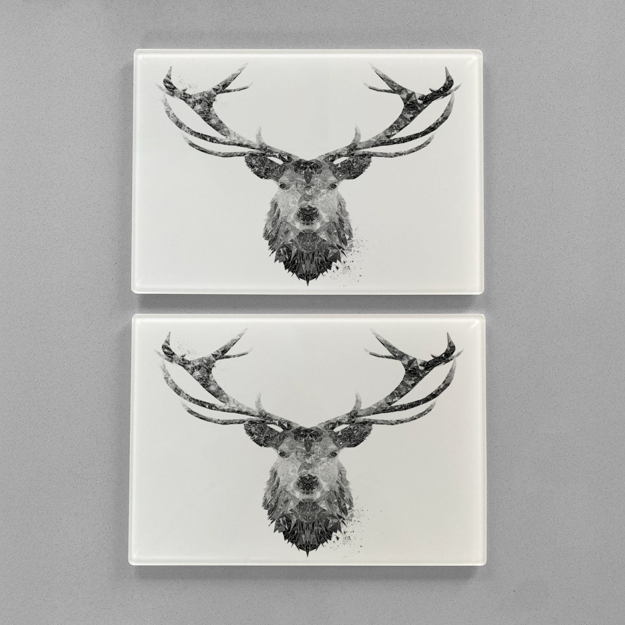 "The Stag" (B&W) Premium Glass Placemat