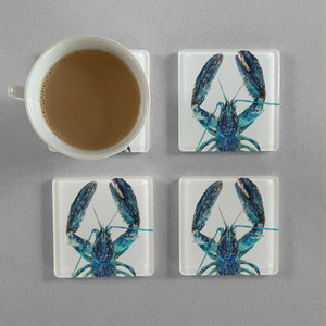 "The Blue Lobster" Premium Glass Coasters