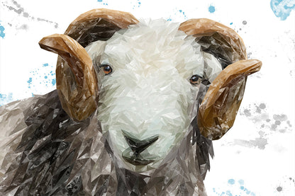 "Stanley" The Herdwick Ram Glass Wall Art