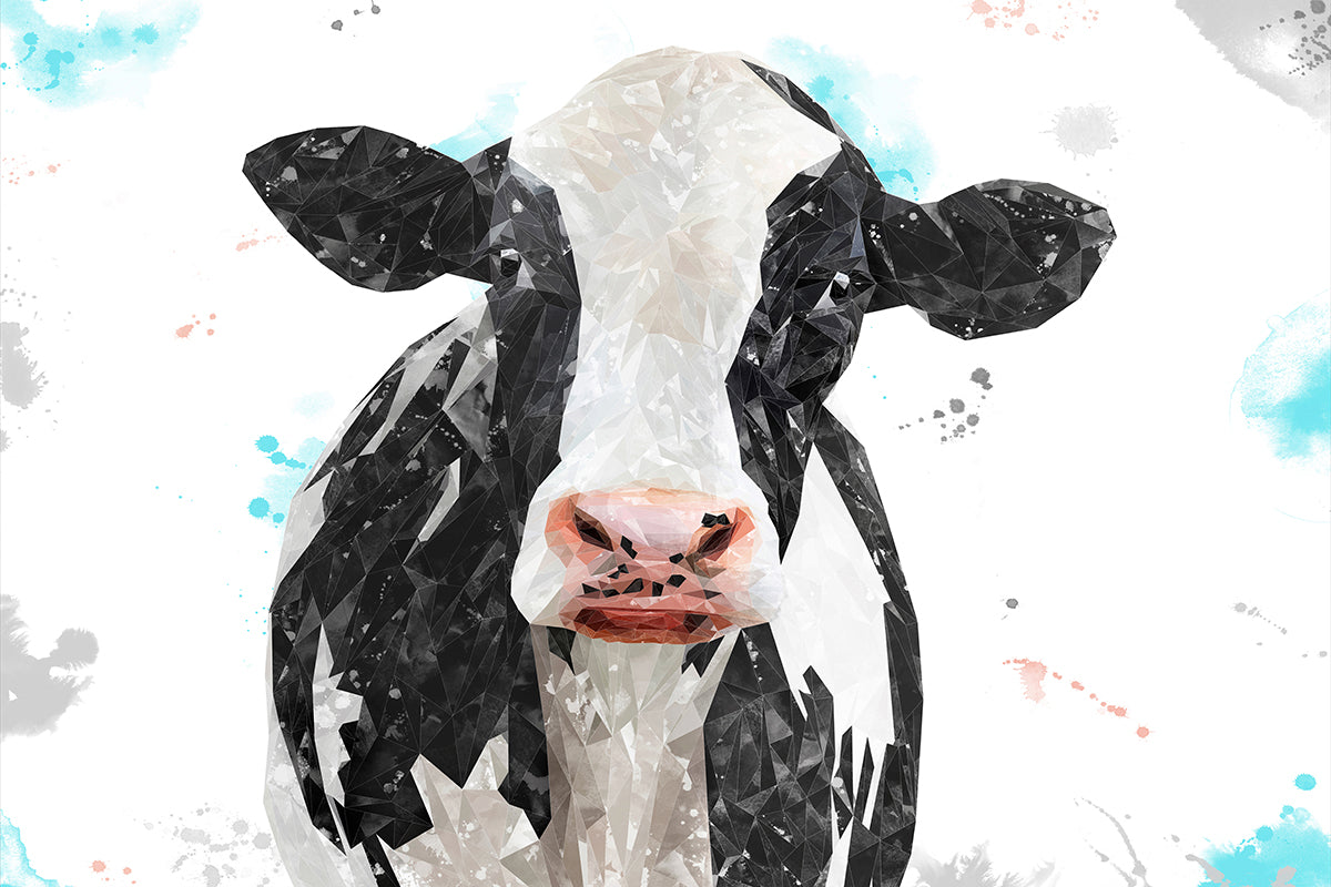 "Harriet" The Holstein Cow Glass Wall Art