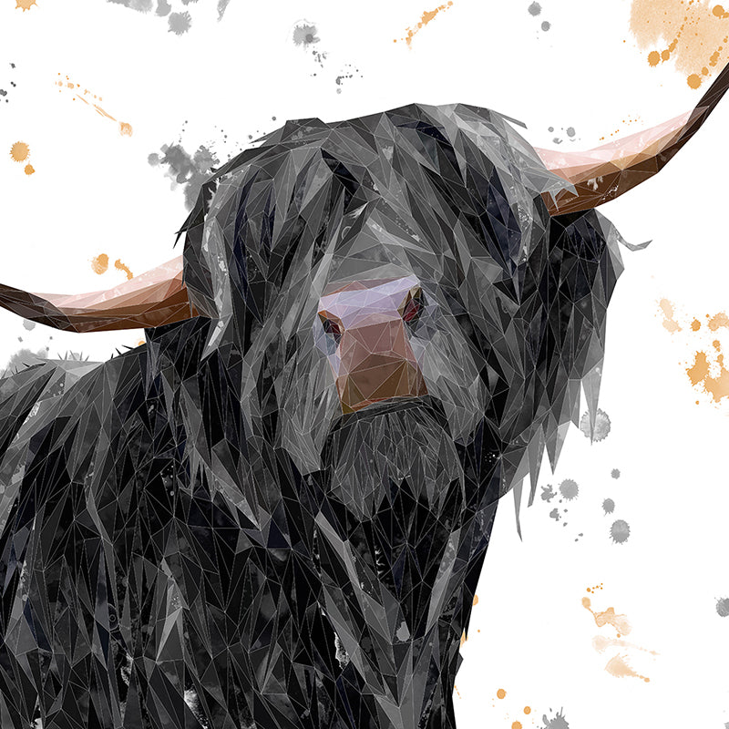 "Barnaby" The Highland Bull Premium Glass Coasters